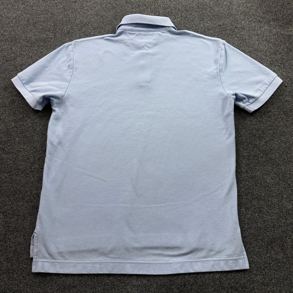 Tommy Hilfiger Polo Shirt Mens Medium Light Blue Cotton Pique Short Sleeve - Picture 2 of 9